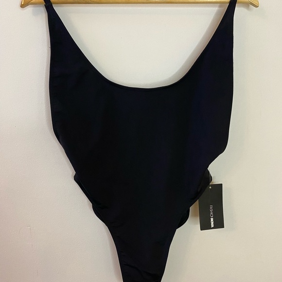 NWT Fashion Nova Cut it High Black One Piece Swimsuit - Picture 6 of 6